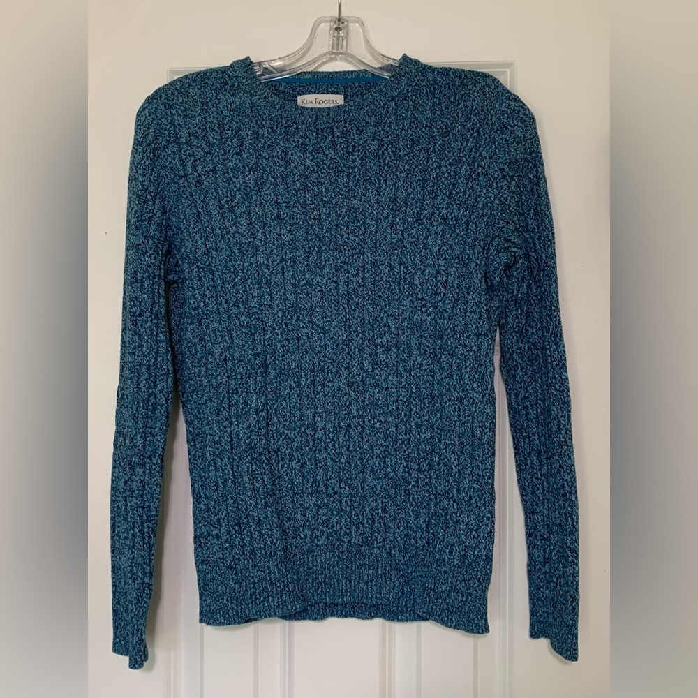 100% Cotton S Blue Crew Sweater Kim Rogers